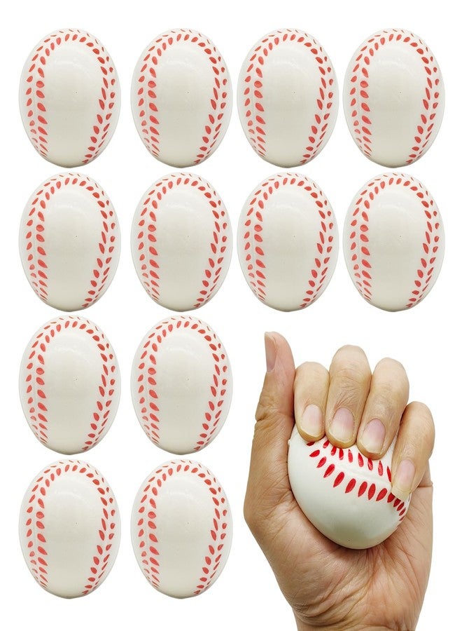 Urspasol 12-Pack Baseball Stress Balls 2.5 Inch Soft Foam Squeeze Baseball for Party Decorations, Favors & Anxiety Relief - Great for Hand Exercise, Team Building Gifts, and School Rewards - Image 1